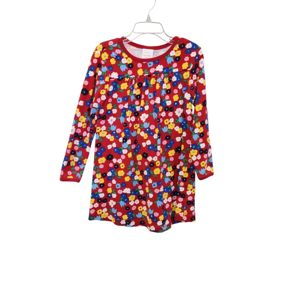 Hanna Andersson Girls 5T Red Floral Organic Cotton Long Sleeve Dress 3667